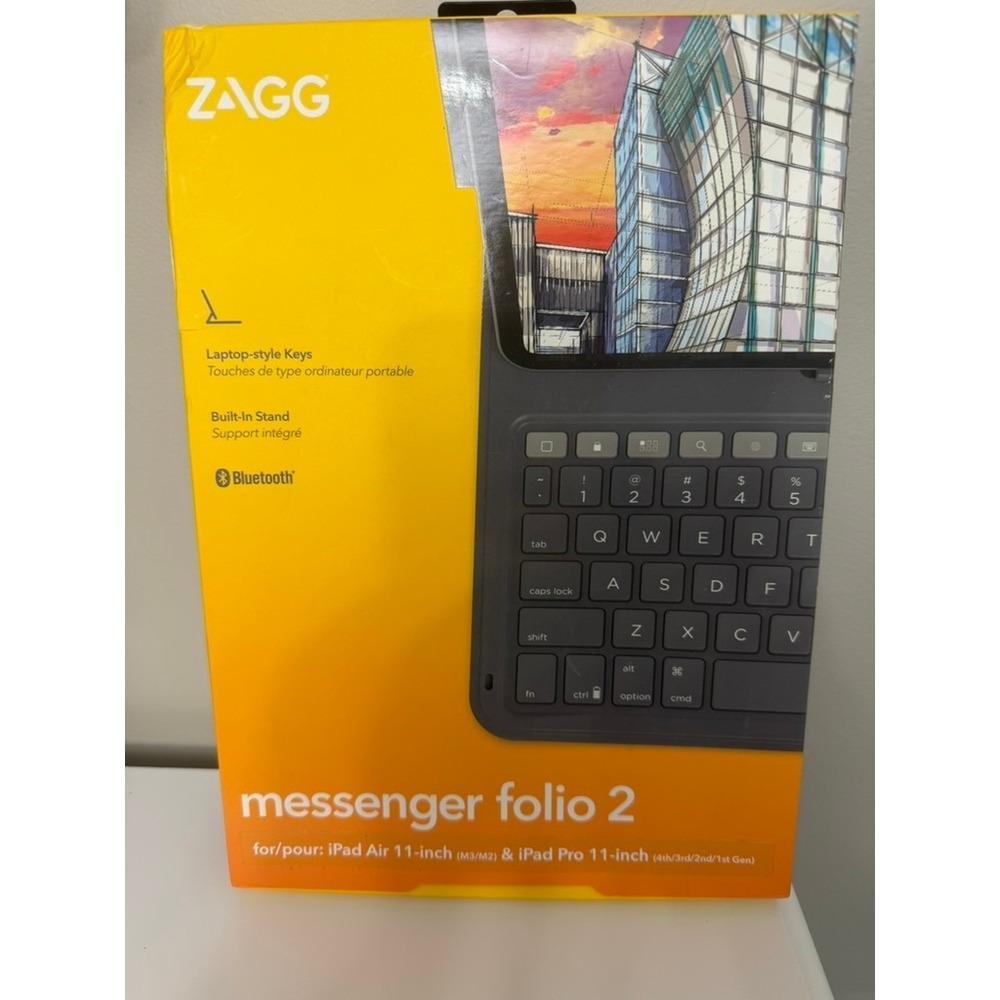 ZAGG Messenger Folio 2 Keyboard Case iPad Air 11 Pro 11 Black Bluetooth NWT